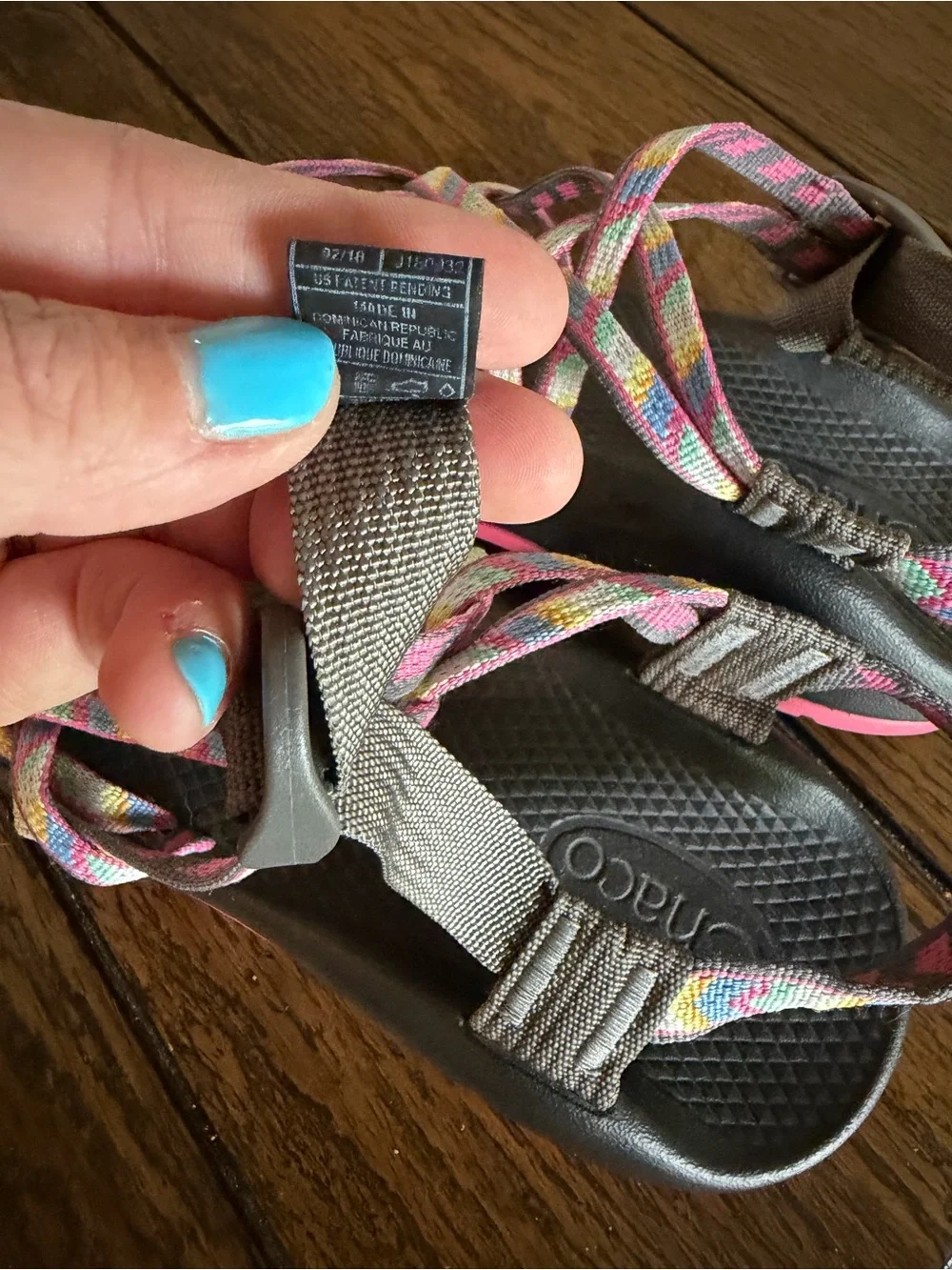 Chacos Youth‎ Size 6 Sandals Blue and Pink Water Shoes Strappy Boho